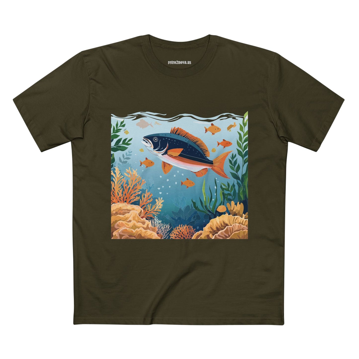 Ocean Shirt Unisex Premium Cotton Tee With Original Art Design From Retro2Nova Art Collection