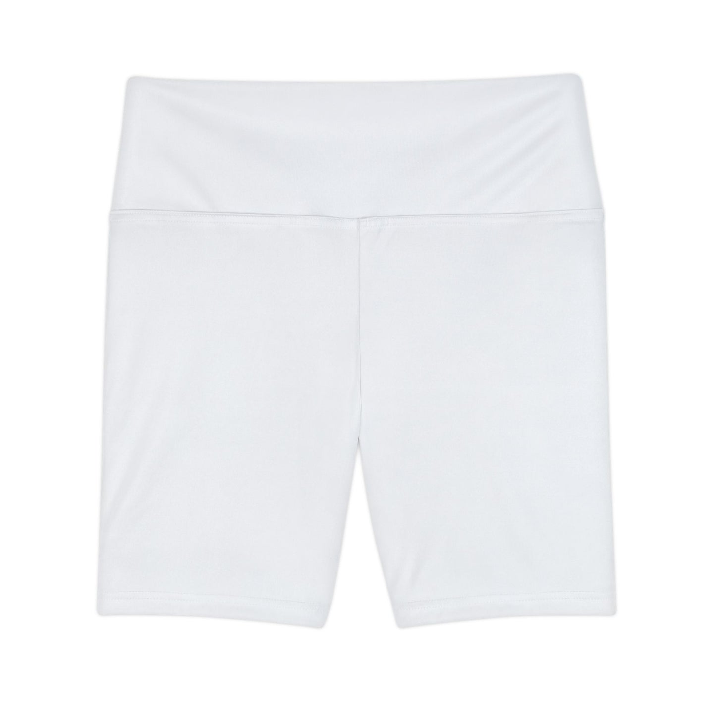 White Smoke Women's Workout Shorts — High-Waist Athletic Biker Shorts (AOP)
