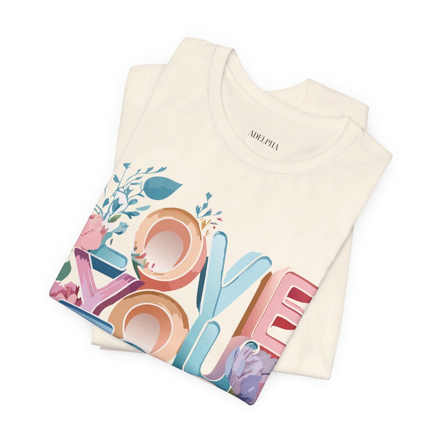 Valentine Day Graphic Unisex 100 Cotton Vintage Artwork with Love and Flower Design Tee 39