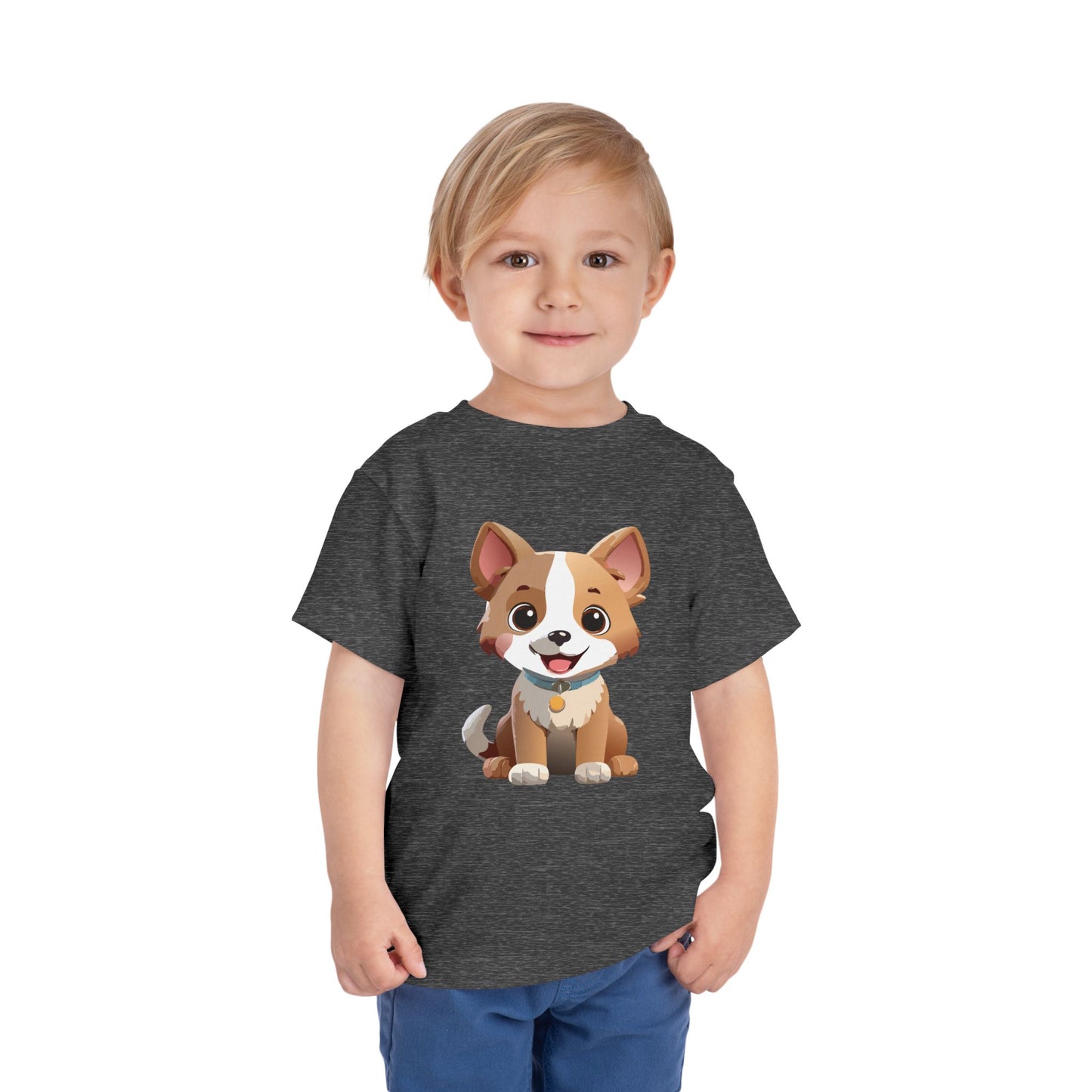 Bonita camiseta de manga corta para niños pequeños con diseño de cachorro: regalo adorable para amantes de las mascotas (2 a 5 años)