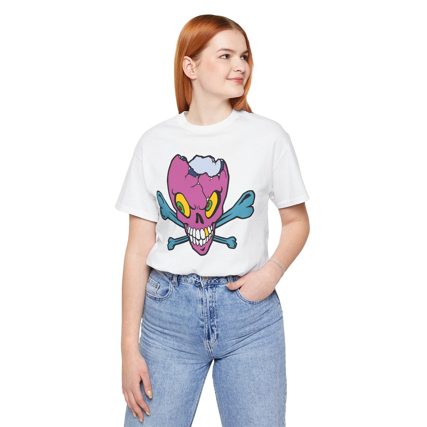 Purple Skull Graphic Design Tee, Skull Shirt, Vintage Tees, Art Design T-Shirt, Vintage Graphic Tee, Art Shirts with Skulls 5