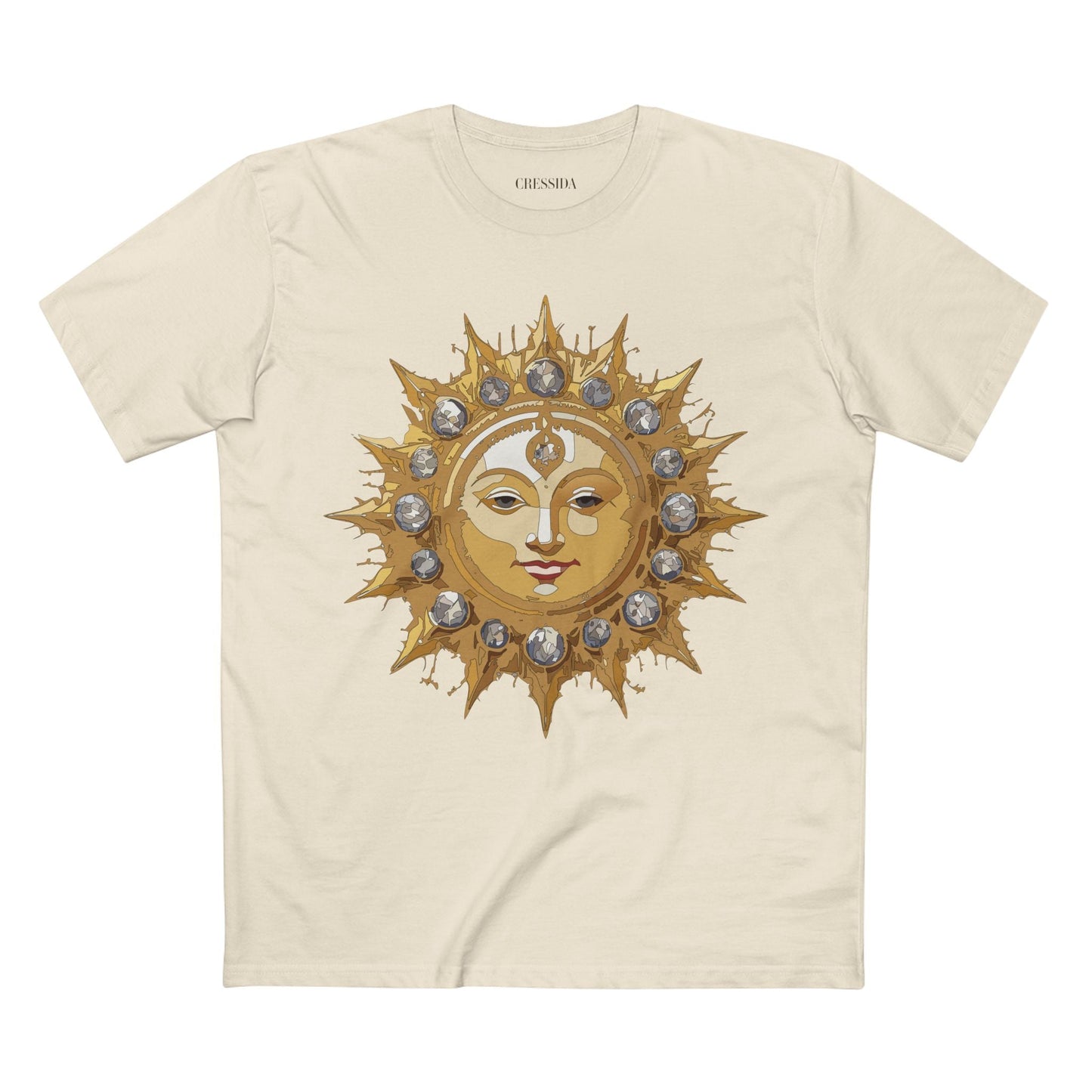 Gold Sun Graphic Unisex 100 Cotton T-Shirt with Golden Art Design 2