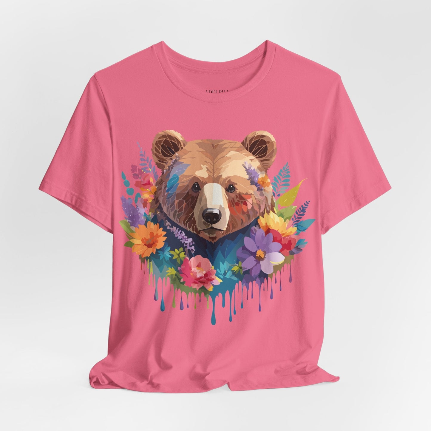 Bear Graphic Unisex 100 Cotton Short Sleeve Art Design Vintage T-Shirt 3