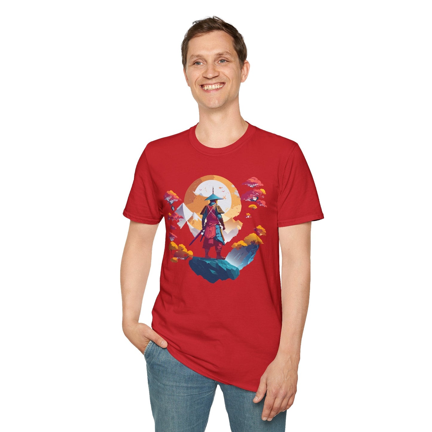 Gildan Softstyle 64000 Samurai T Shirt Unisex Cotton Tee With Samurai Design Relaxed Fit