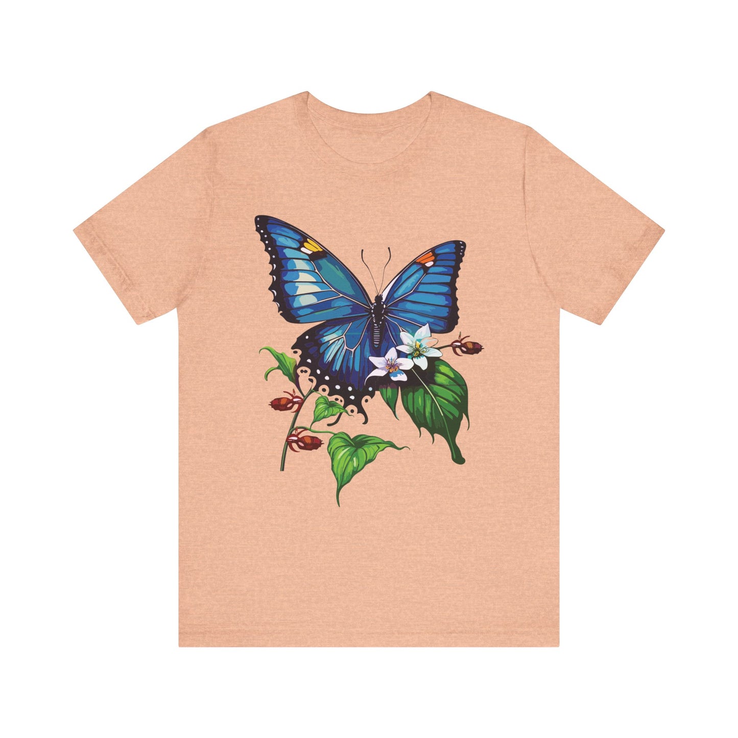 Cotton Tee Shirt with Butterfly Prints