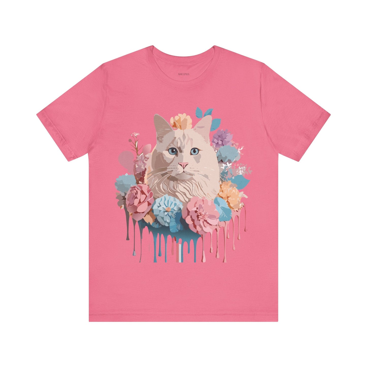 Cat Graphic Tee Unisex Short Sleeve Shirt With Vintage Art Adelpha