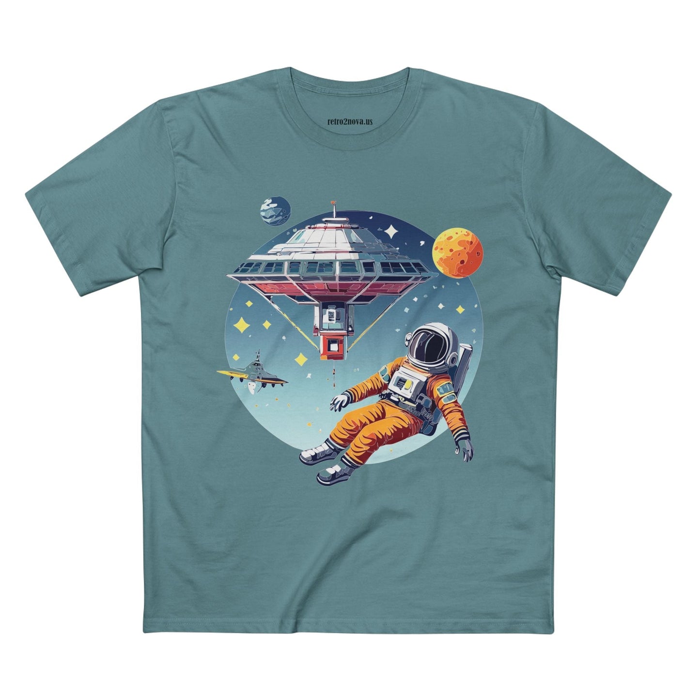 Cosmos Astronaut Shirt Unisex Premium Cotton Tee With Original Art Design By Retro2Nova