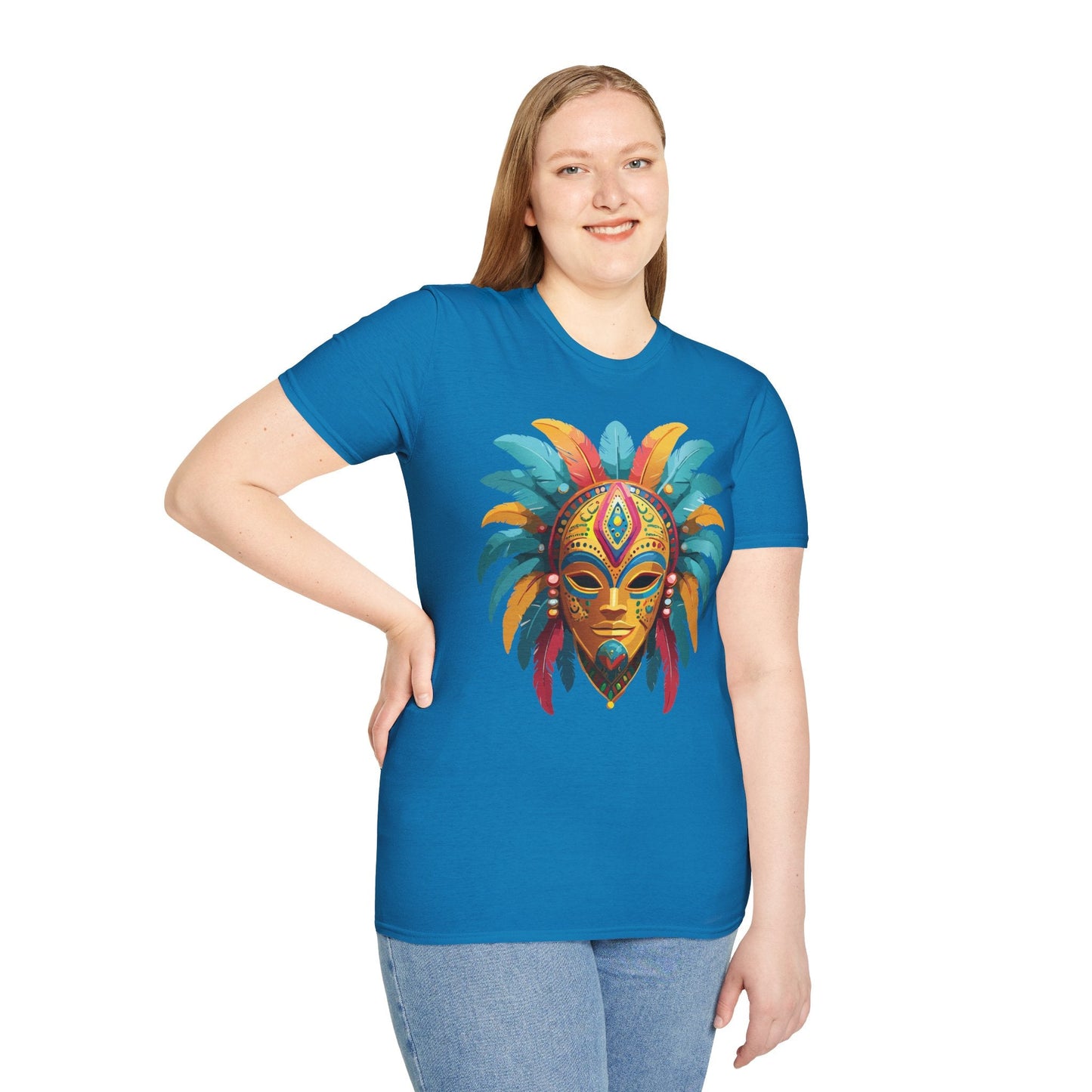 Mask Graphic Unisex Cotton Masquerade Design Artwork Tee 25