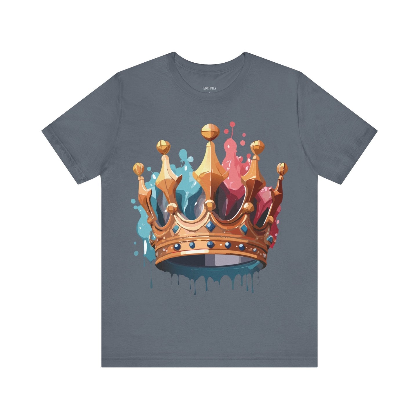 Adelpha Graphic Tee Crown Shirt Unisex Vintage Artwork Premium Casual Everyday Wear T Shirt