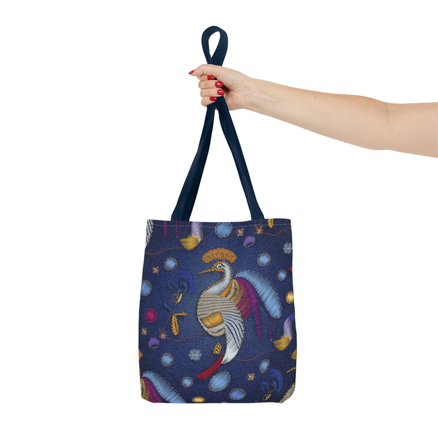 Denim Fabric Imitation Print Unisex Canvas Bag Poly Spun 3 Sizes Tote Bag 194-4
