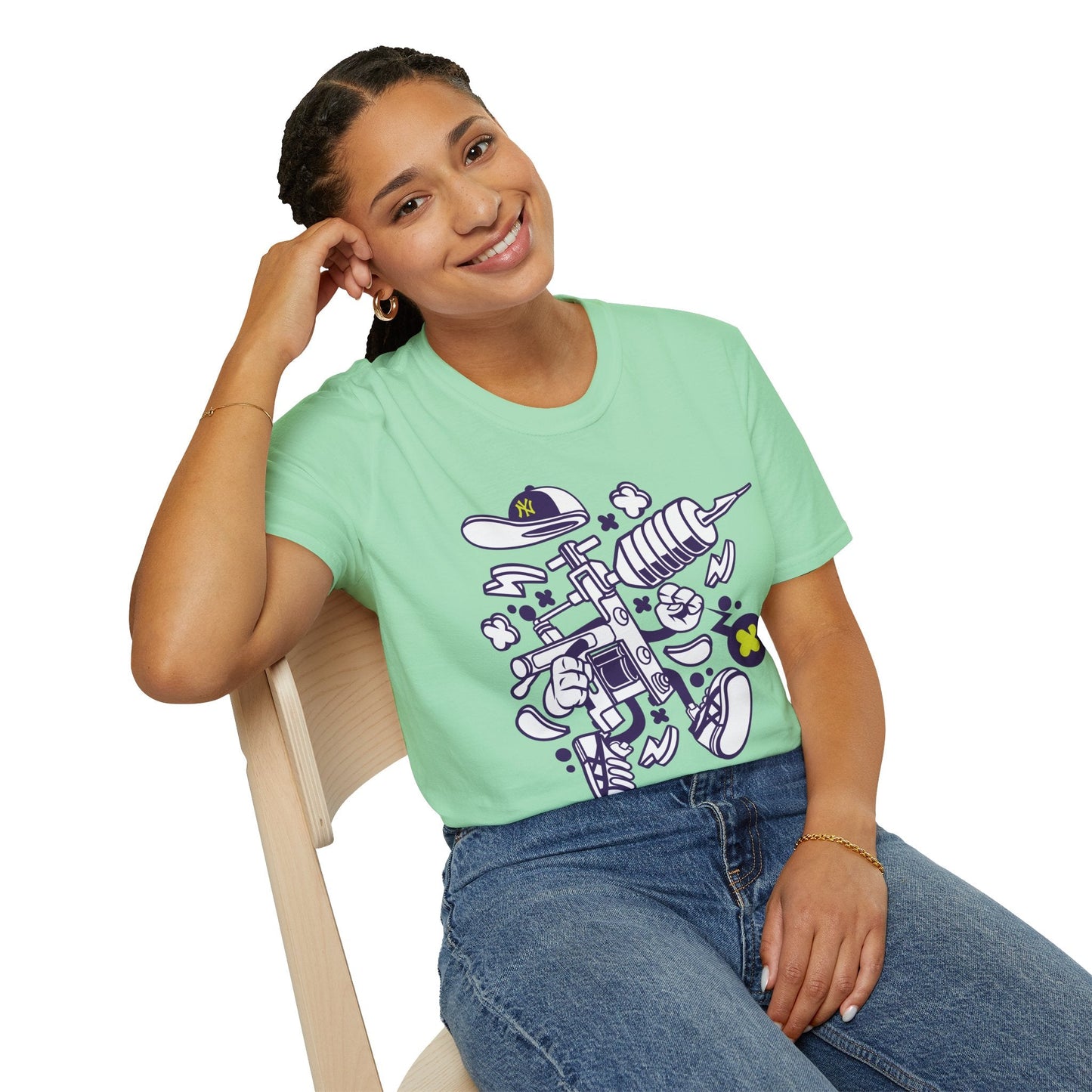 Cartoon Animation T Shirt Funny Tee Shirt Unisex Gildan Softstyle 64000 100 Percent Ring Spun Cotton