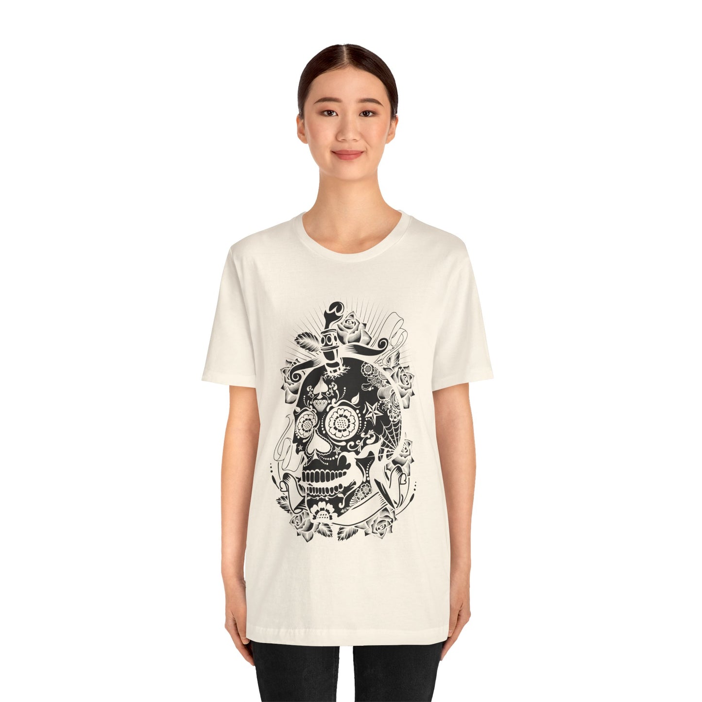 Unisex Cotton Tee Shirt with Skull