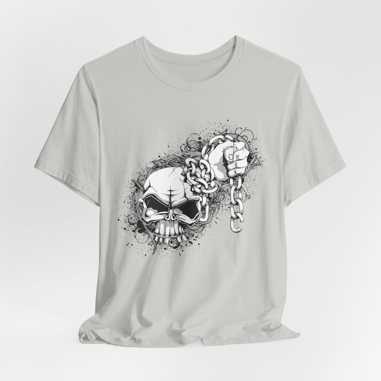 Chain Skull Graphic Design Tee, Skull Shirt, Vintage Tees, Art Design T-Shirt, Vintage Graphic Tee, Art Shirts with Skulls