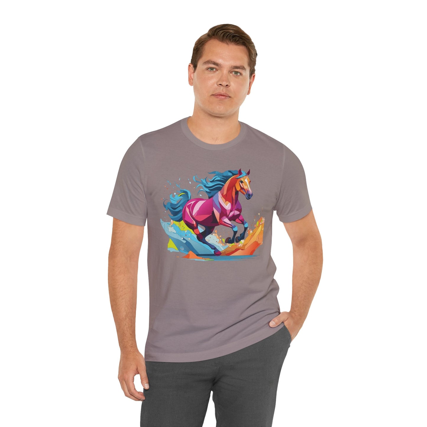 Unisex Animal Tee Shirt With Wild Animals Art Design Short Sleeve Casual Wear Everyday
