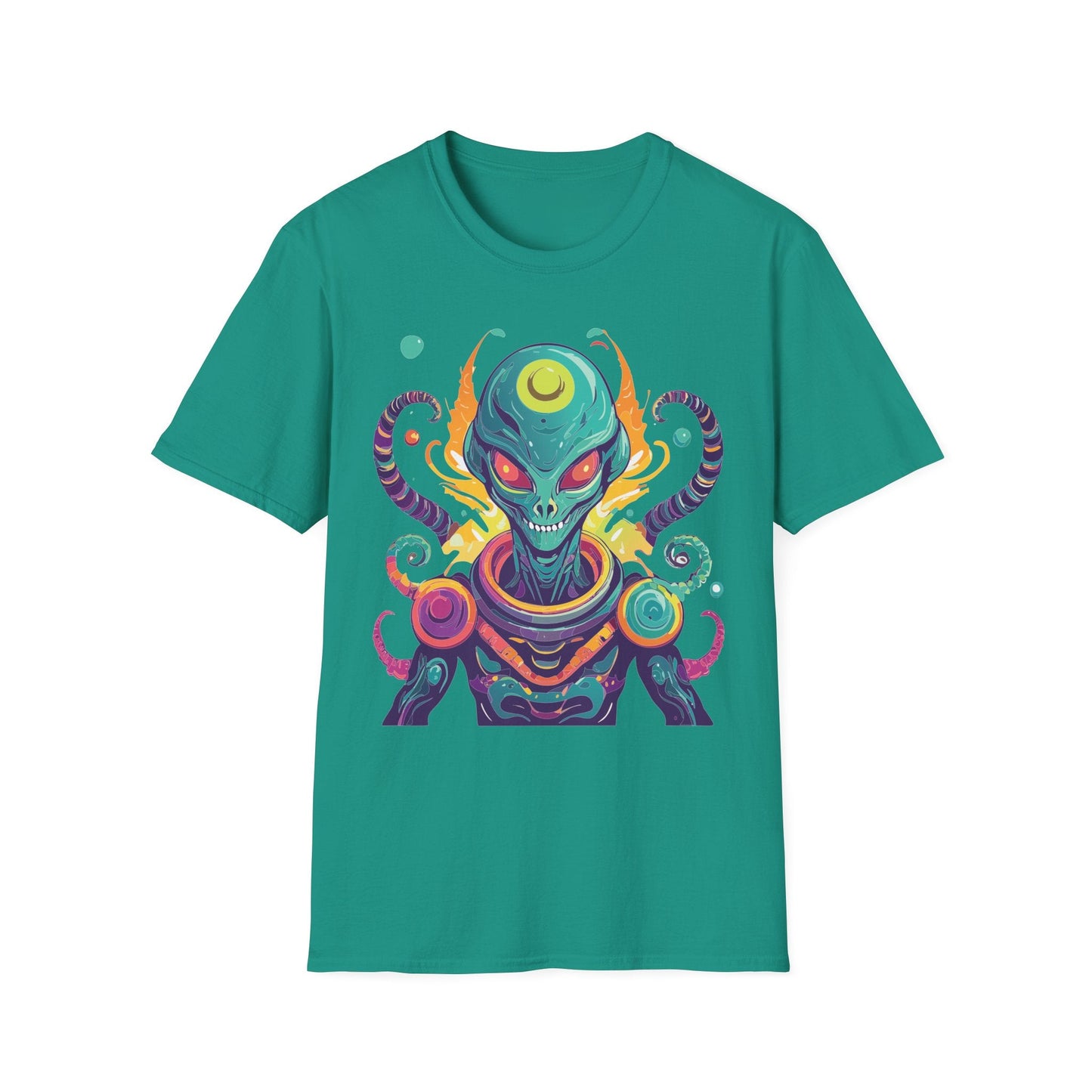Alien Cosmos Unisex T Shirt With Aliens Design Gildan Softstyle 64000 Comfortable Lightweight Tee