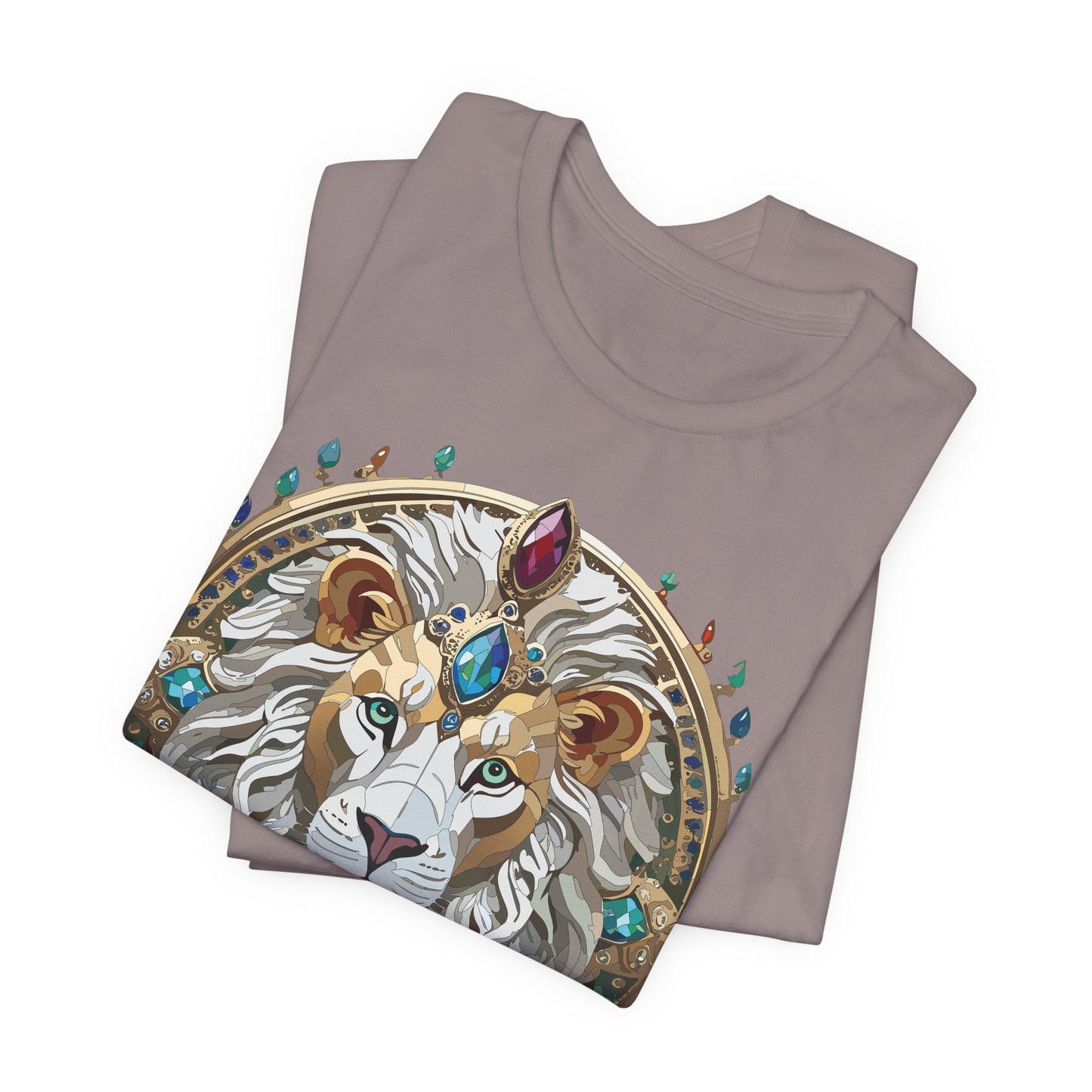 Unisex Lion Graphic Tee, Animal Shirt, Tee Shirt with Lion, Medallion T-Shirt, Animal Medallion Tees