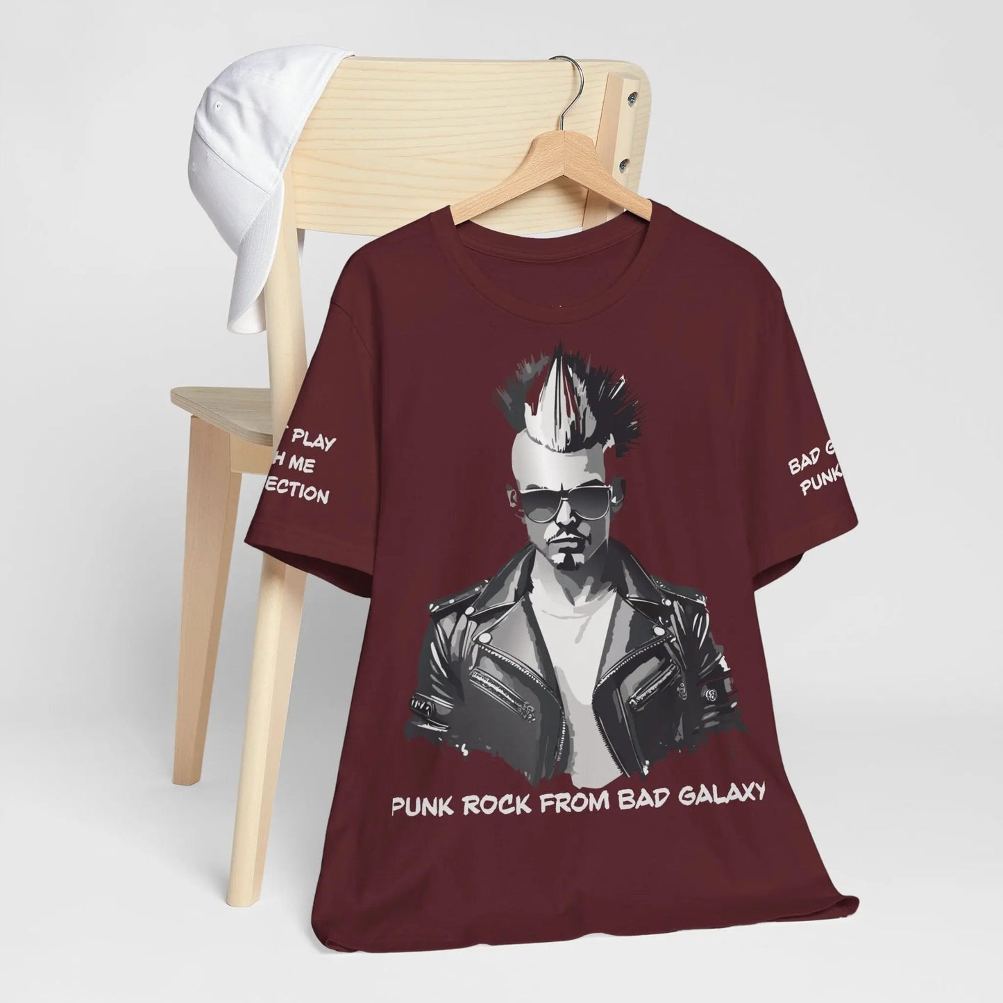 Punk Rock Tee Shirt Made To Order From Bad Galaxy Eco Friendly Inks Cotton Tee Made In USA
