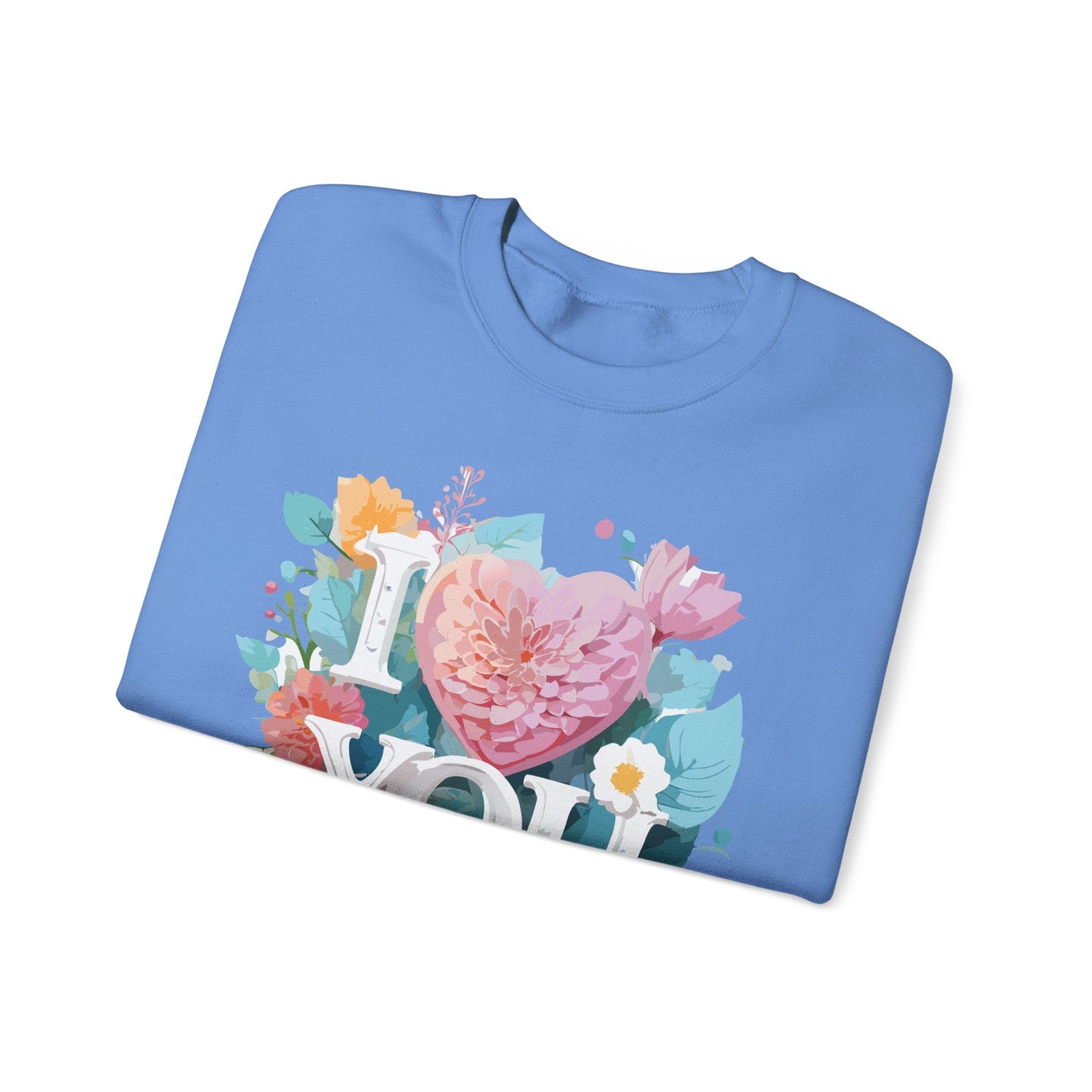 Floral Love Sweatshirt Unisex Valentines Day Gift 50 50 Cotton Polyester Crewneck