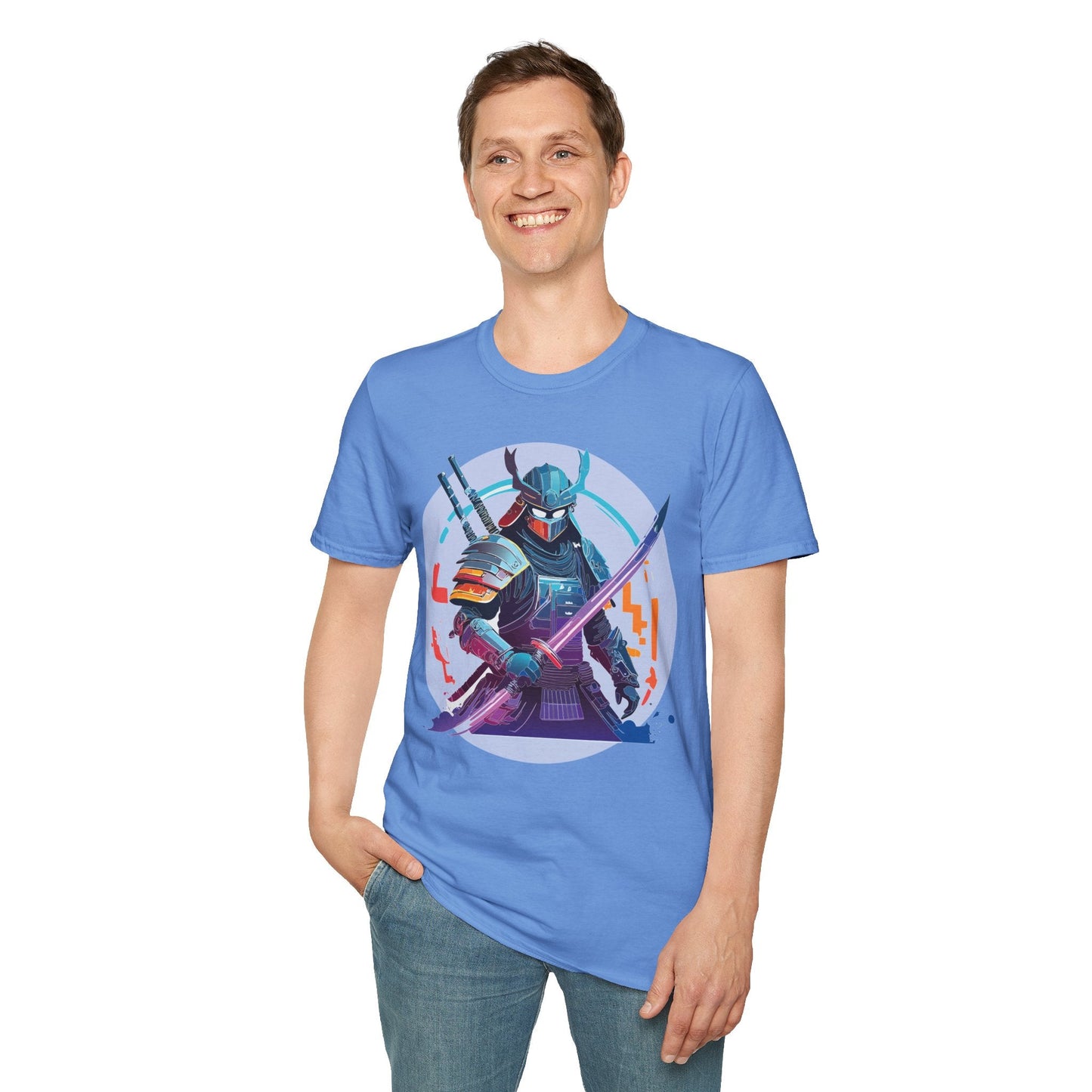 Samurai Shirt Unisex Softstyle Tee 100 Percent Ring Spun Cotton Light 4.5 Oz Graphic Gildan 64000