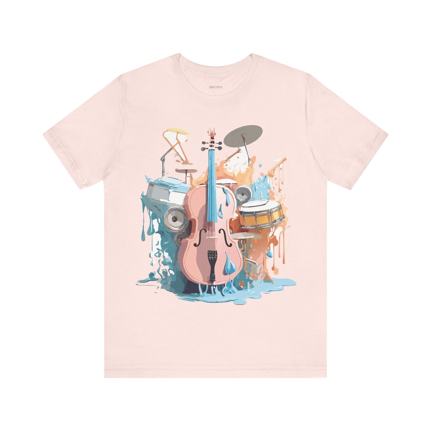Music Graphic Unisex 100 Cotton Vintage Art with Musical Elements Tee 74