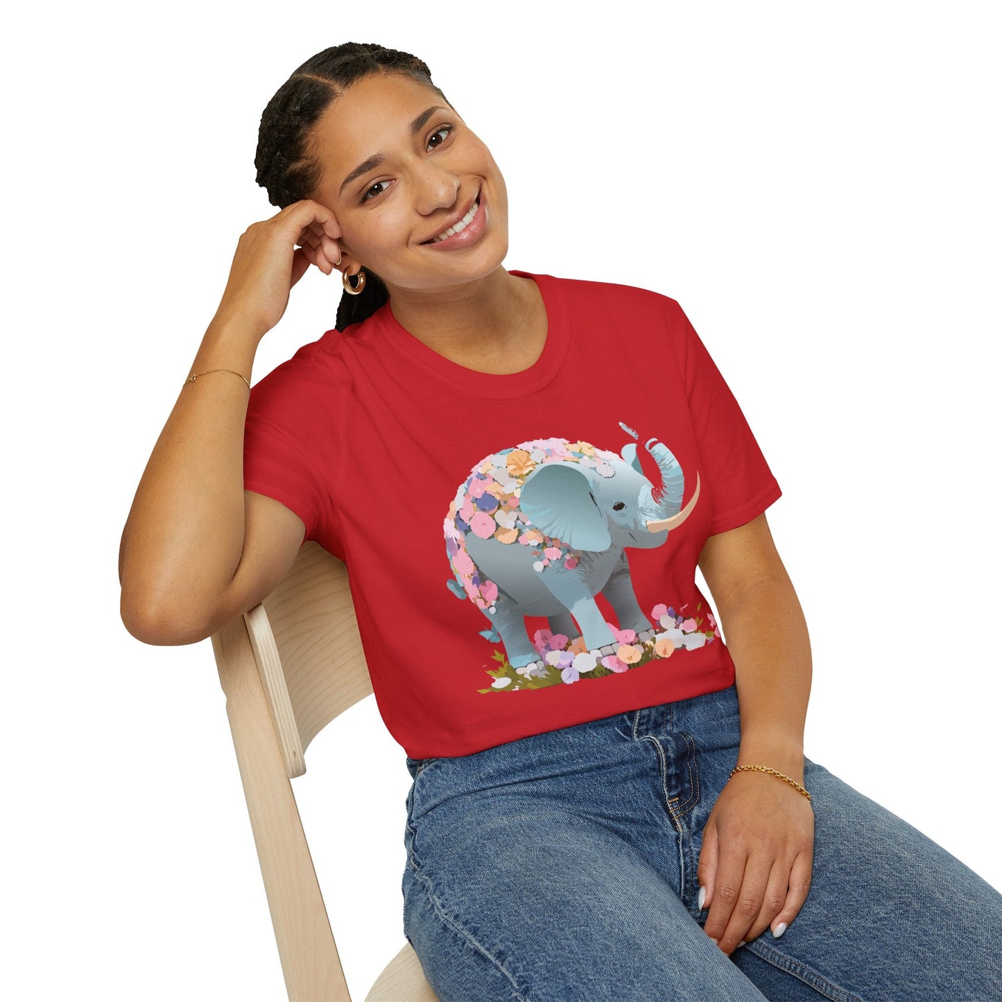 Elephant Graphic T Shirt Gildan Softstyle Unisex Cotton Tee With Elephant Print Design Artwork