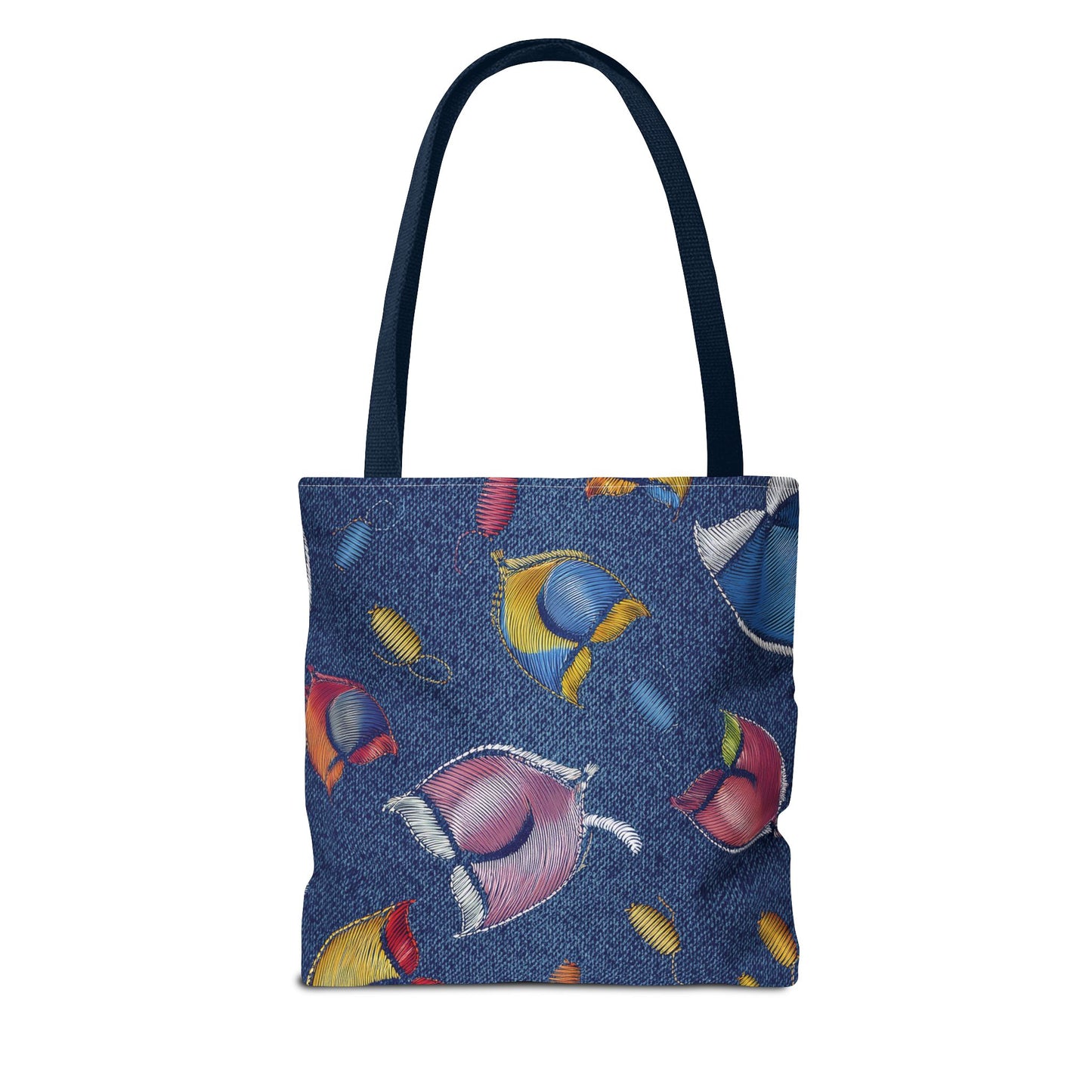Denim Fabric Imitation Print Unisex Canvas Bag Poly Spun 3 Sizes Tote Bag 193-3