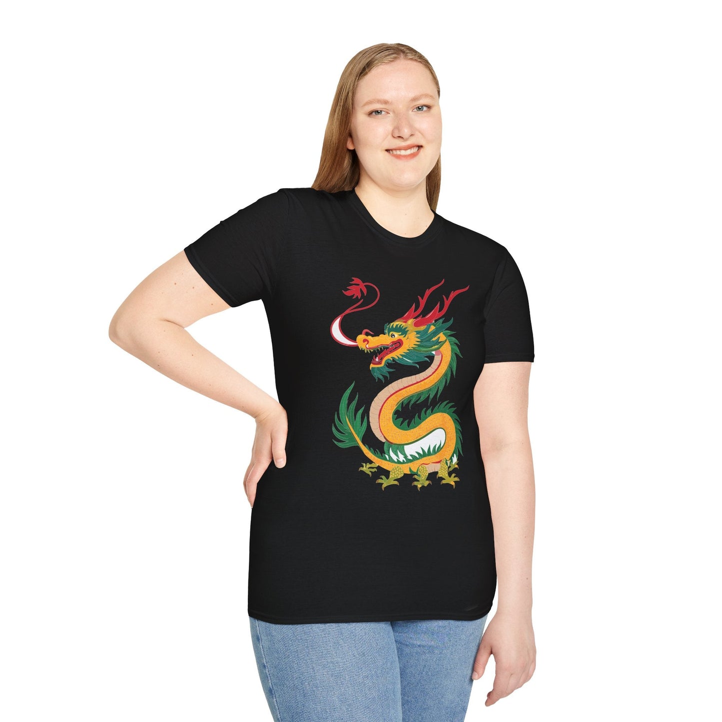 Dragon Graphic Unisex Cotton Softstyle Art Design Tee With Animals 7