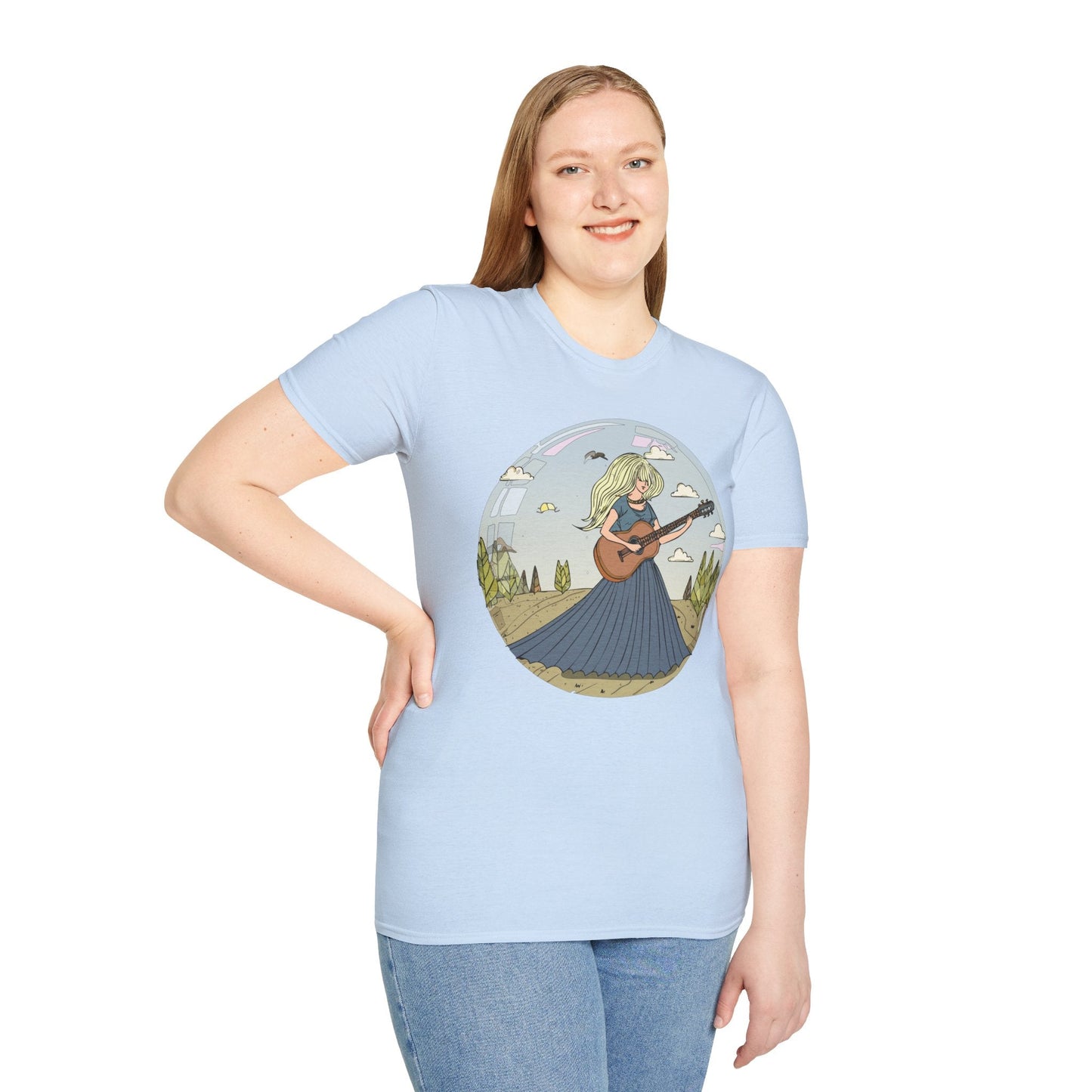 Womens Graphic T Shirt Art Design Tee Softstyle Cotton Ring-Spun Unisex Short Sleeve