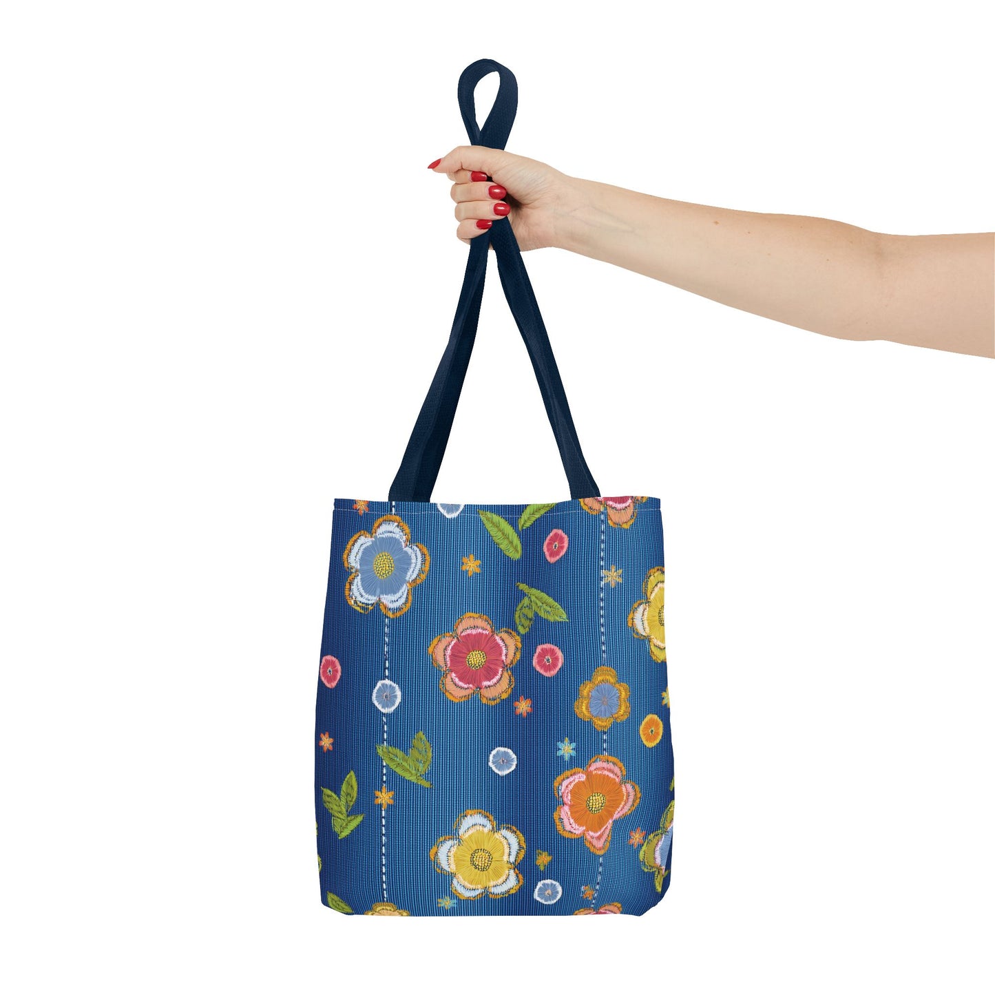 Denim Fabric Imitation Print Unisex Canvas Bag Poly Spun 3 Sizes Tote Bag 133