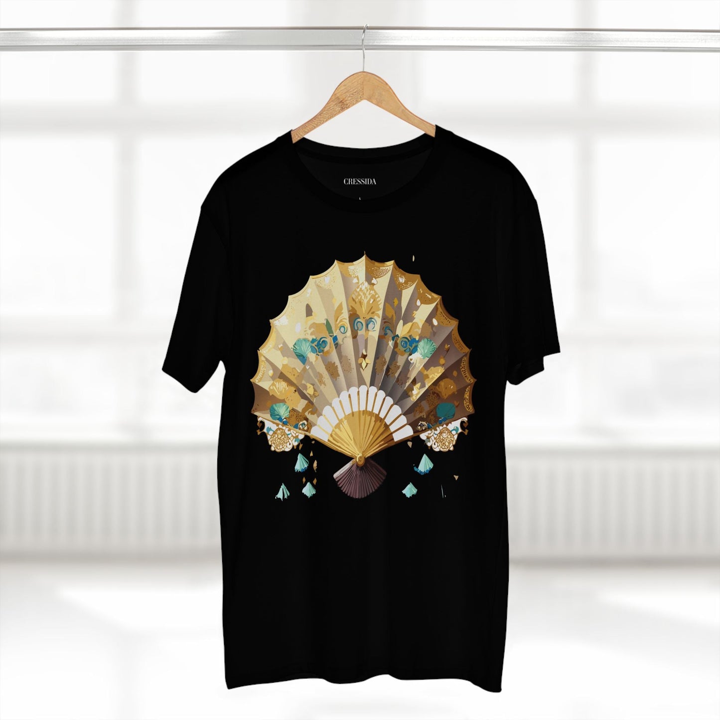 Antique Fan Graphic Design T-Shirt Unisex 100 Cotton Floral Carnival Artwork Tee 16
