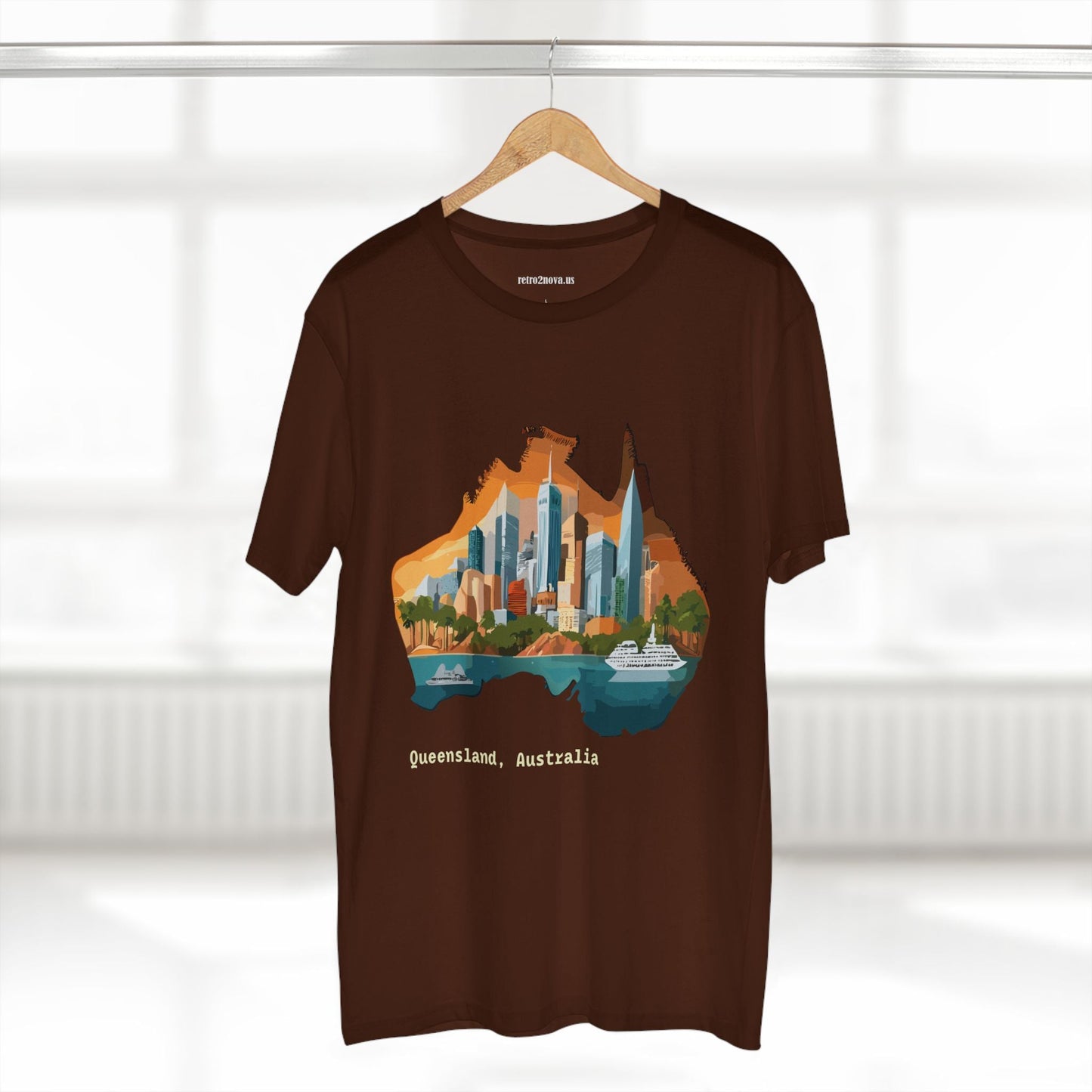 Retro2Nova Australia Travel Shirt Unisex Premium Cotton Tee With Original Art Design