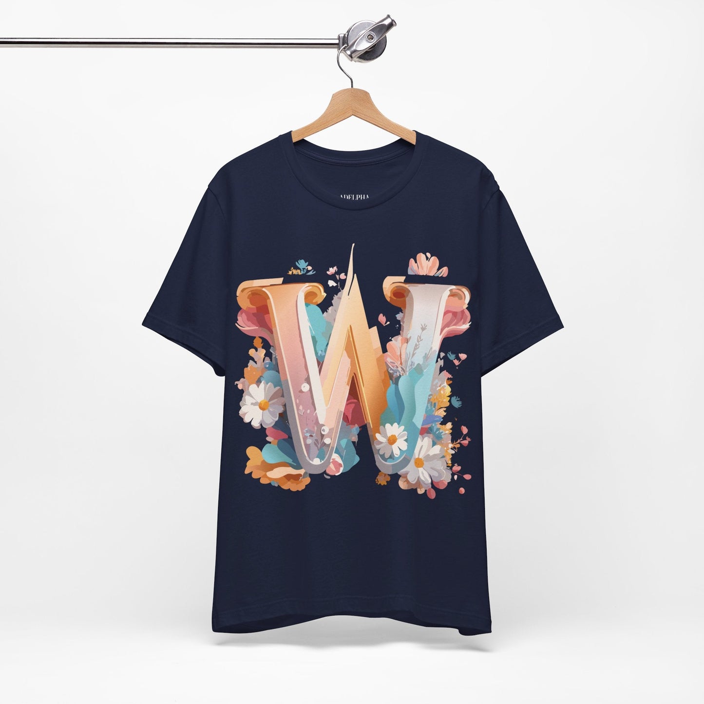 Letter W Shirt Unisex Graphic Tee By Adelpha Vintage Inspired Art Short Sleeve Collection