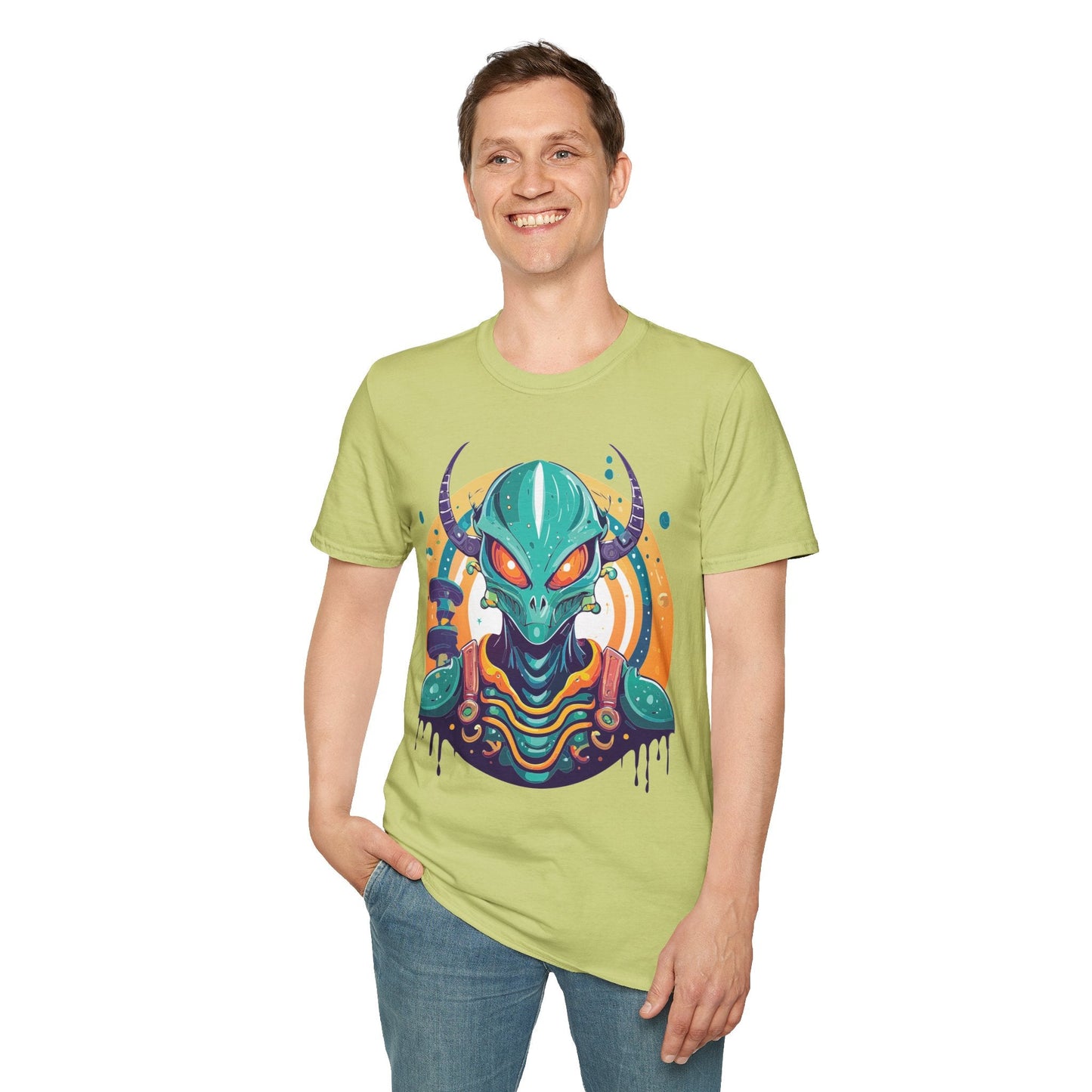 Alien T Shirt Cosmos Shirt Unisex Softstyle Tee 100 Percent Ring Spun Cotton Short Sleeve
