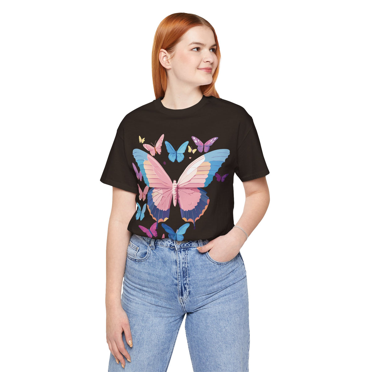 Butterfly Graphic Unisex Cotton Bella+Canvas Tee with Art Design n62