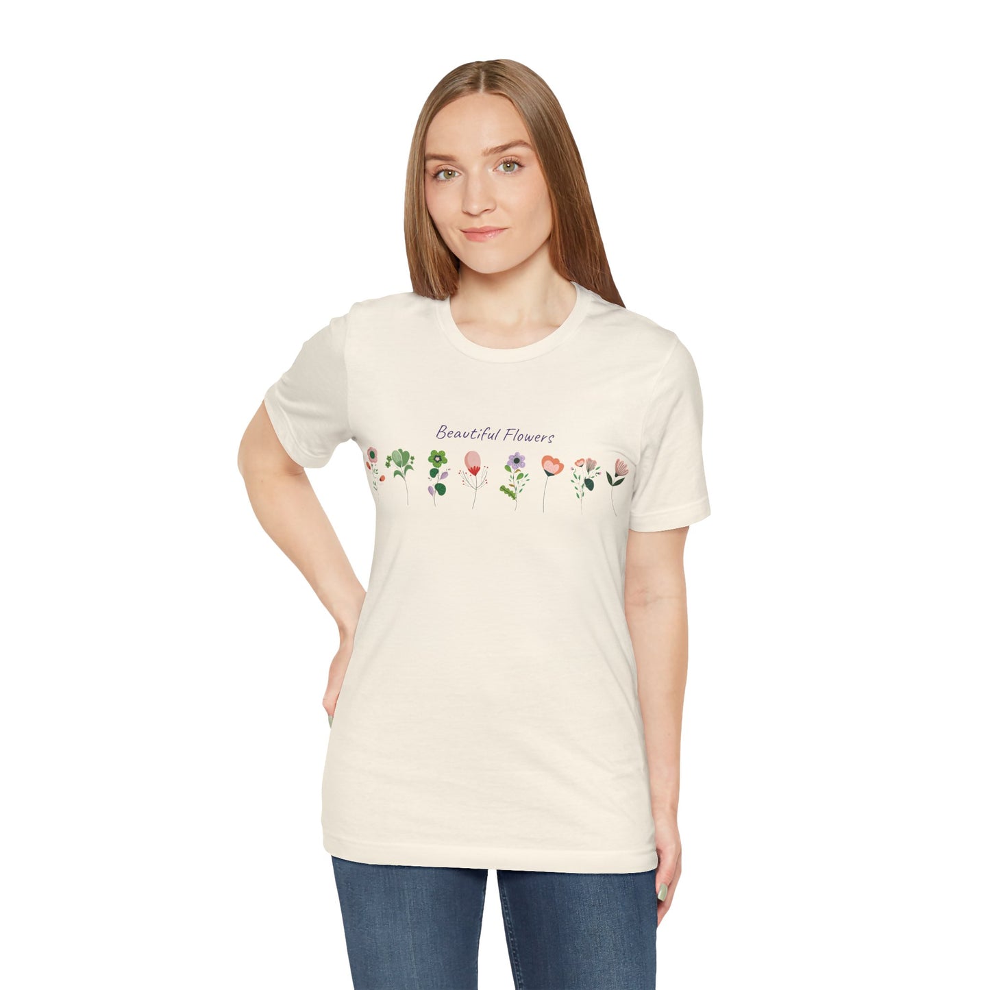 Cotton Tee Shirt with Floral Prints