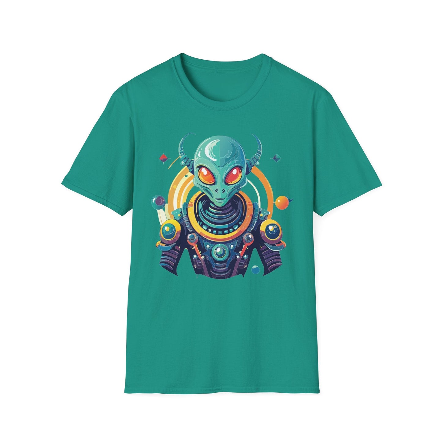 Alien Cosmos T Shirt Unisex Softstyle Cotton Tee With Alien Art Design Premium Comfort