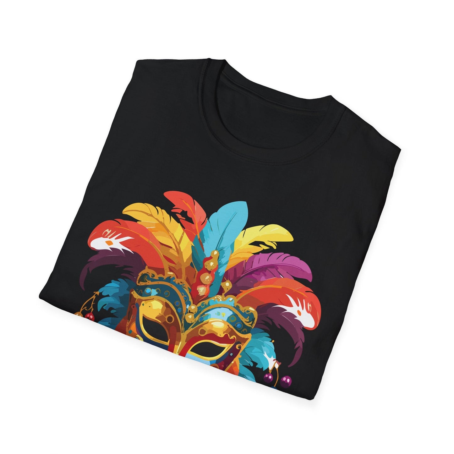 Mask Tee Shirt Unisex Masquerade Art Design Gildan Softstyle 64000 Short Sleeve Tee