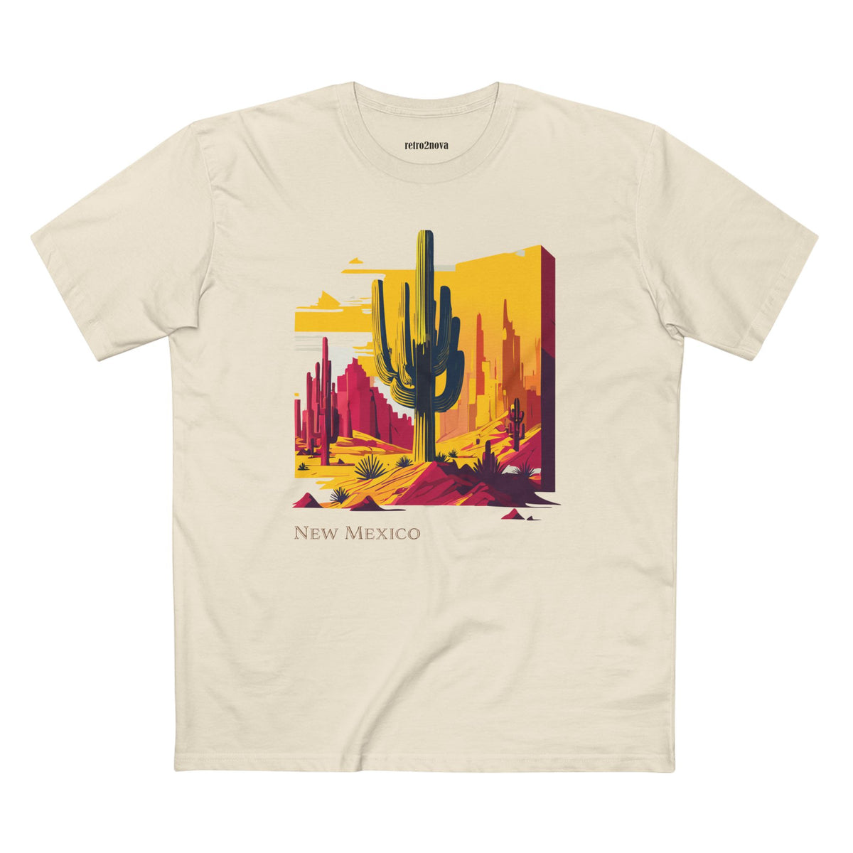 New Mexico Desert Scene T-Shirt | Saguaro Cactus Southwestern Landscape