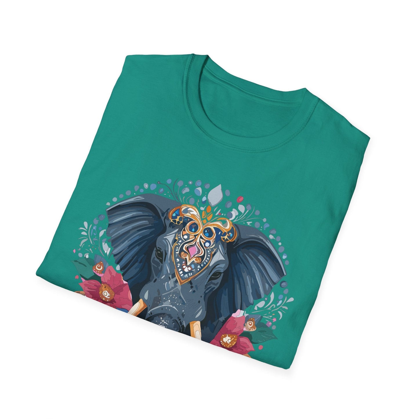 Elephant Graphic T Shirt Unisex Cotton Tee Softstyle Gildan 64000 Elephant Design