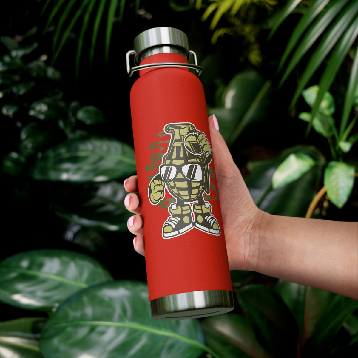 22oz Copper Insulated Water Bottle with Cartoon Design - CV109