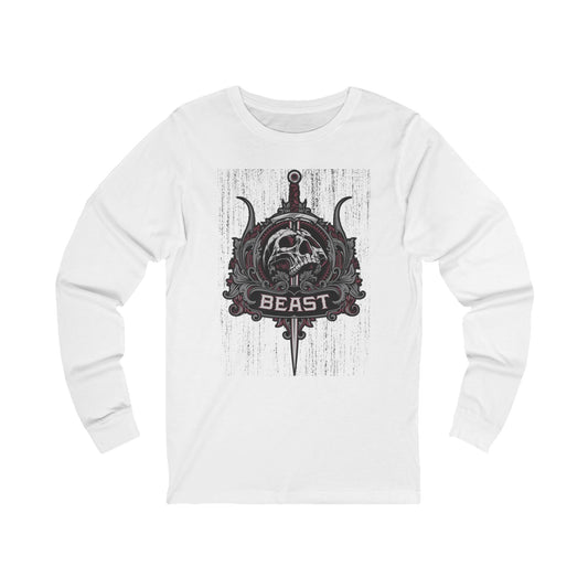 Creepy6 Unisex Skull Long Sleeve Tee, Skull Jersey Shirt, Skeleton T-Shirts with Long Sleeves, Skeleton Art Design Tees