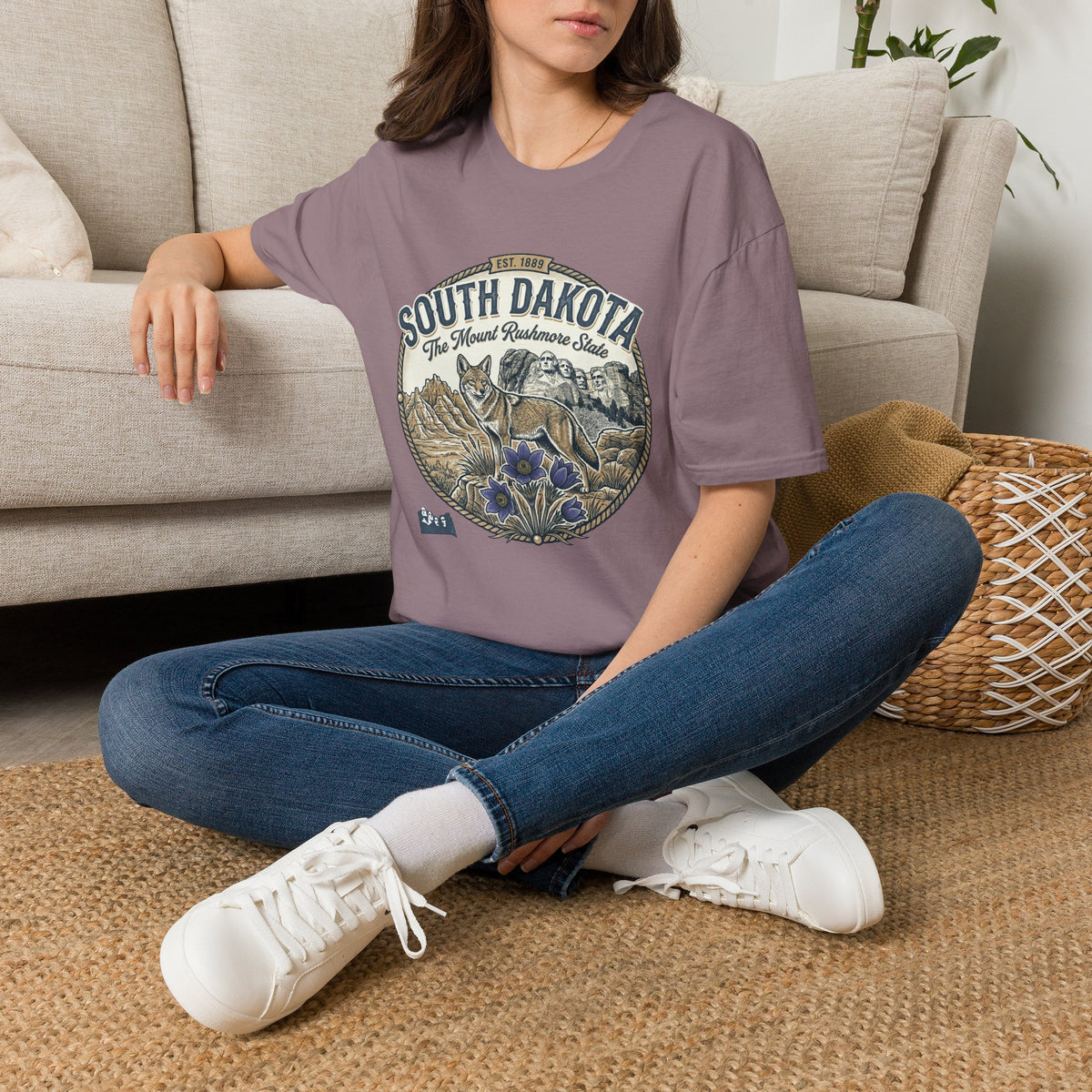 South Dakota Wildlife Tee – State Prairie Flowers Travel Tourist Graphic Tee Unisex 100 Cotton Gildan T-Shirt