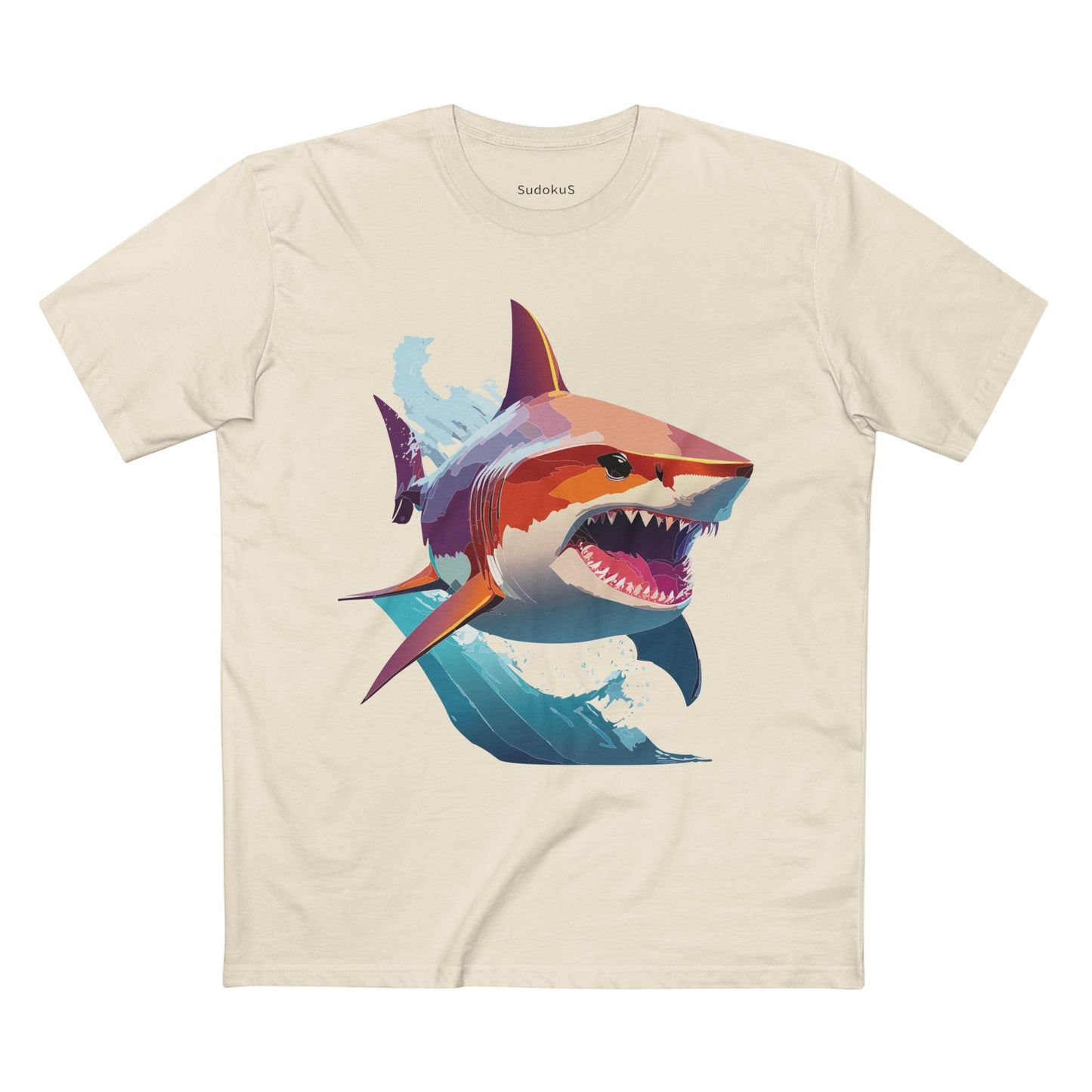 Shark Graphic Unisex 100 Cotton Staple Tee with Animal Design Artwork 10