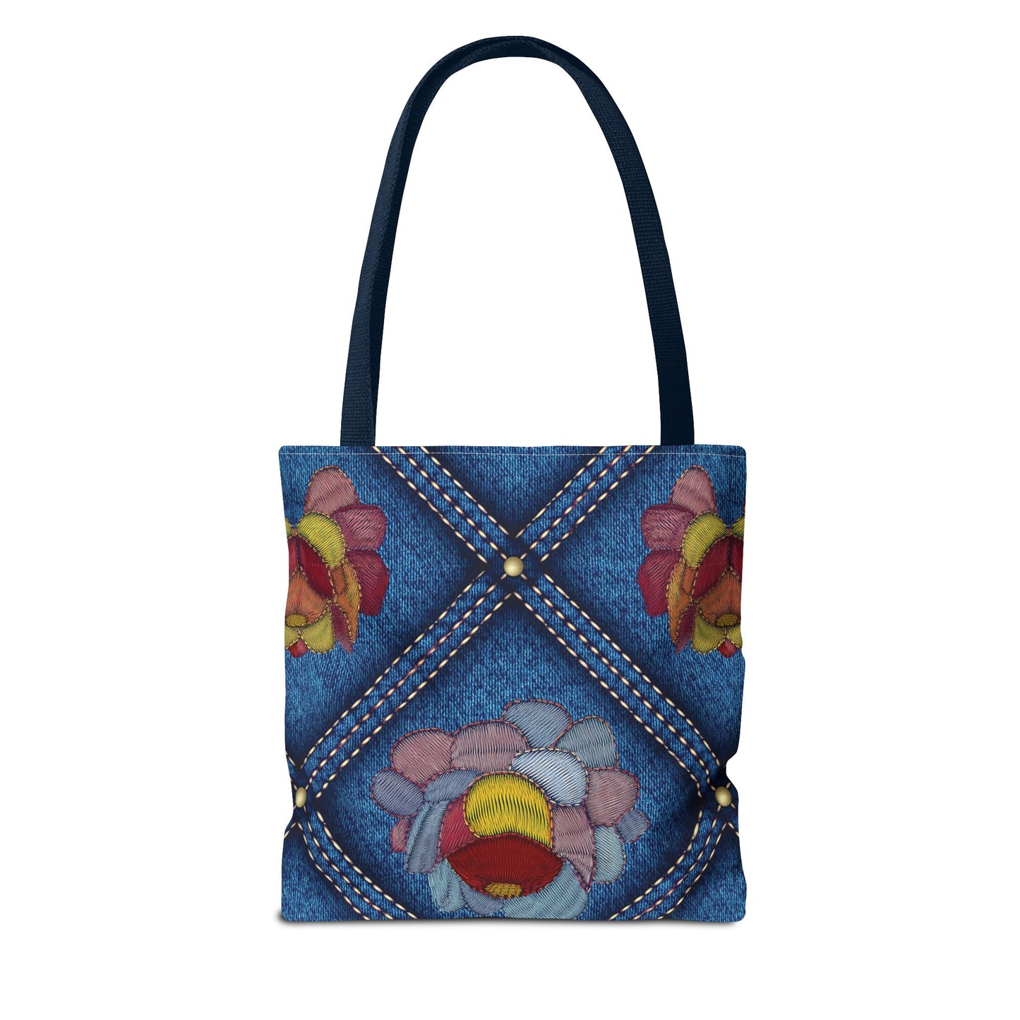 Denim Fabric Imitation Print Unisex Canvas Bag Poly Spun 3 Sizes Tote Bag 170