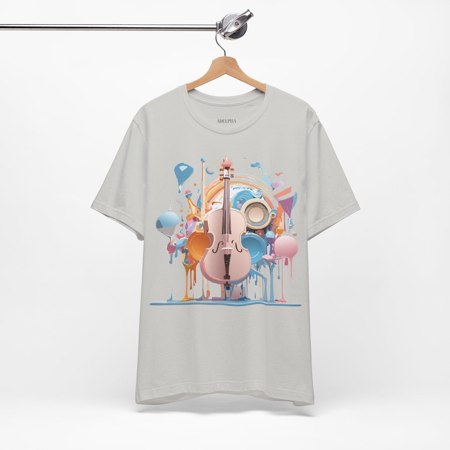 Music Graphic Unisex 100 Cotton Vintage Art with Musical Elements Tee 80