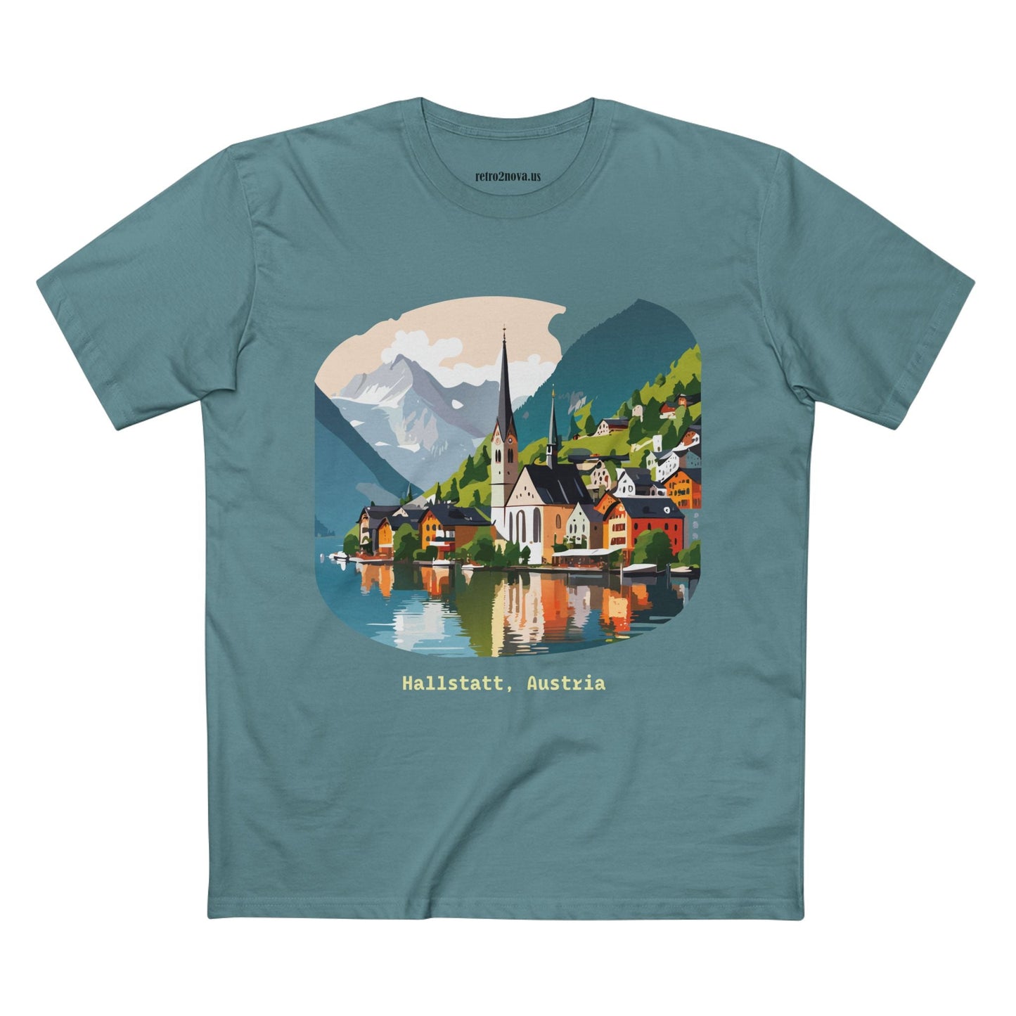Austria Travel Shirt Unisex Premium Cotton Tee Featuring Original Art Design Retro2Nova