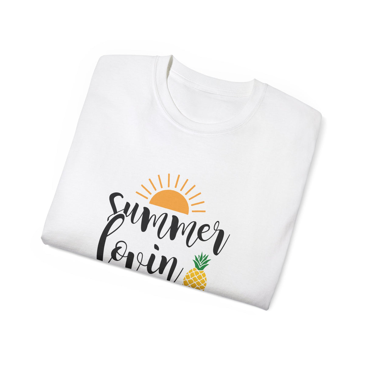 Summer Lovin sun and pineapple T-Shirt | beach vibes, tropical script