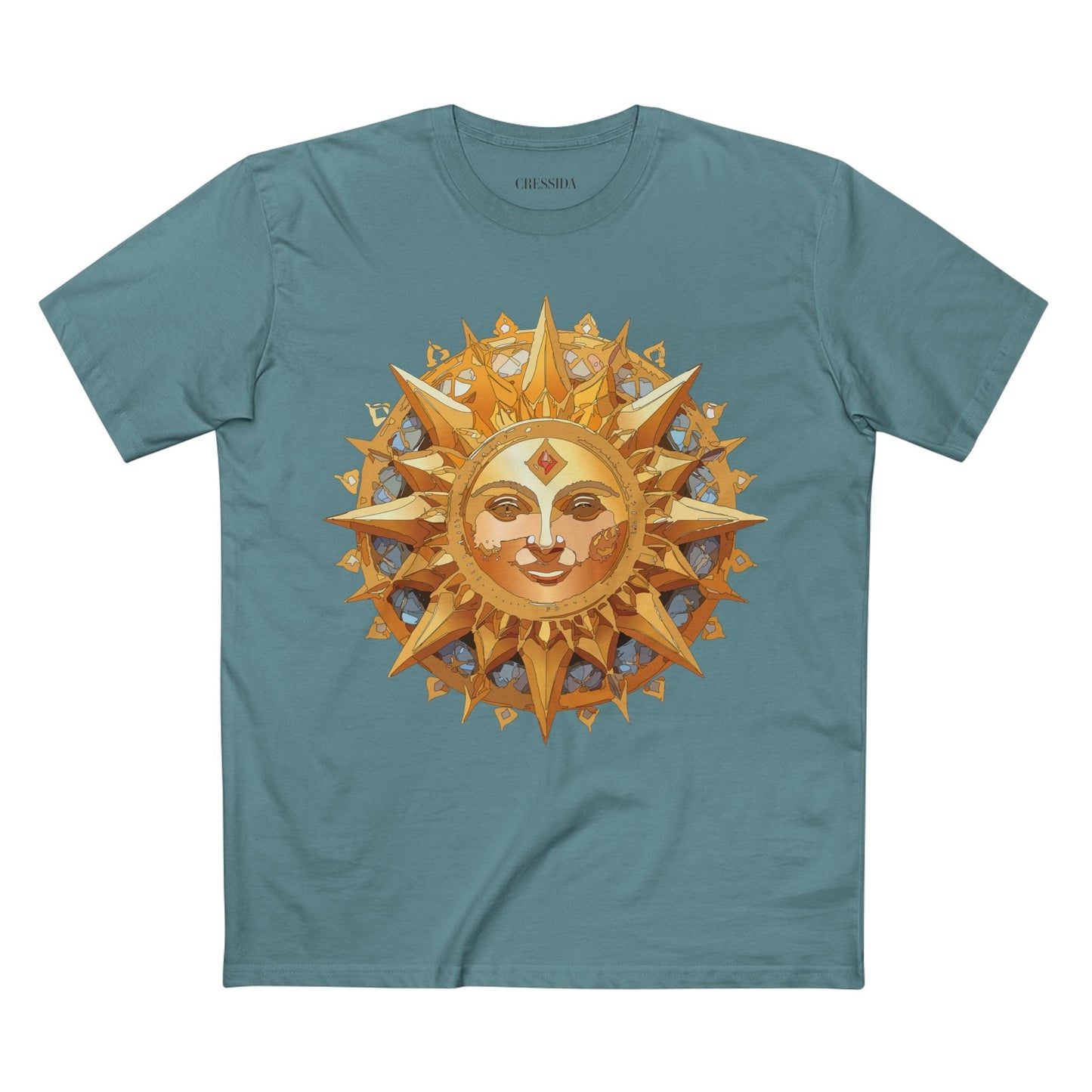Gold Sun Graphic Unisex 100 Cotton T-Shirt with Golden Art Design 18