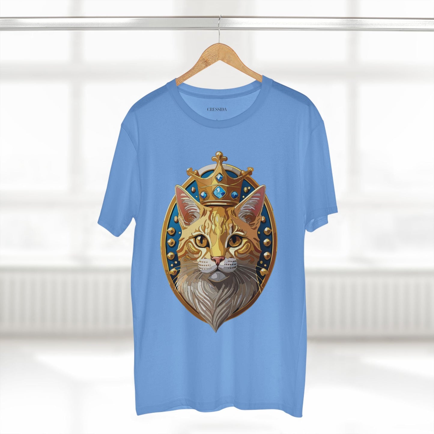 Cat Graphic Unisex 100 Cotton Tee With Unique Animal Golden Medallion Art Design 15