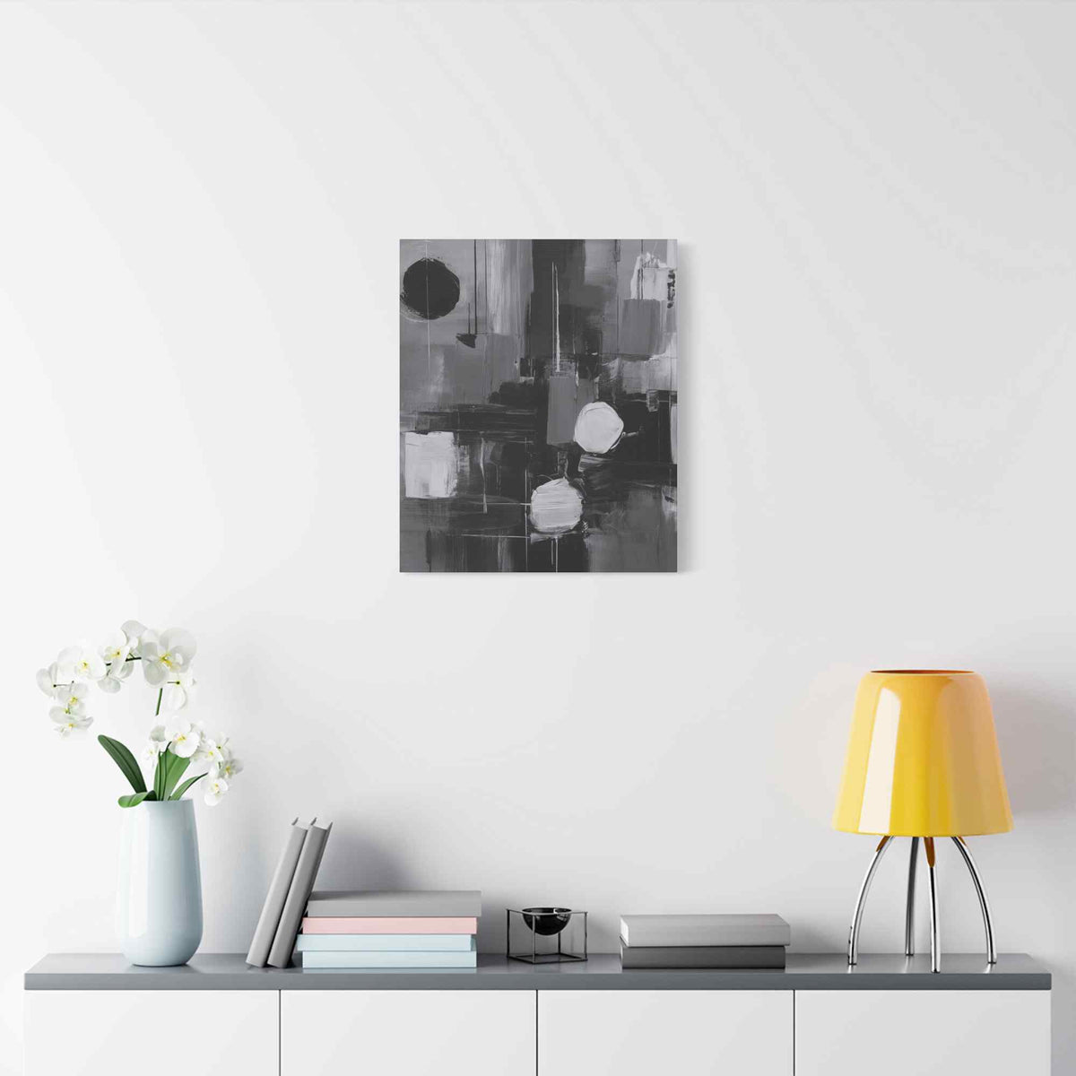Black Abstract Painting Print Canvas 20x24,20x30,24x30, 24x32,24x36,30x40, 32x48,36x48,40x60 Pine-Wood Inner Frame ABS-16
